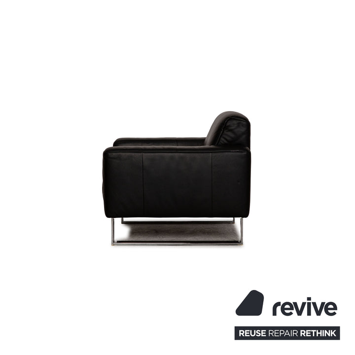 Rolf Benz leather armchair black