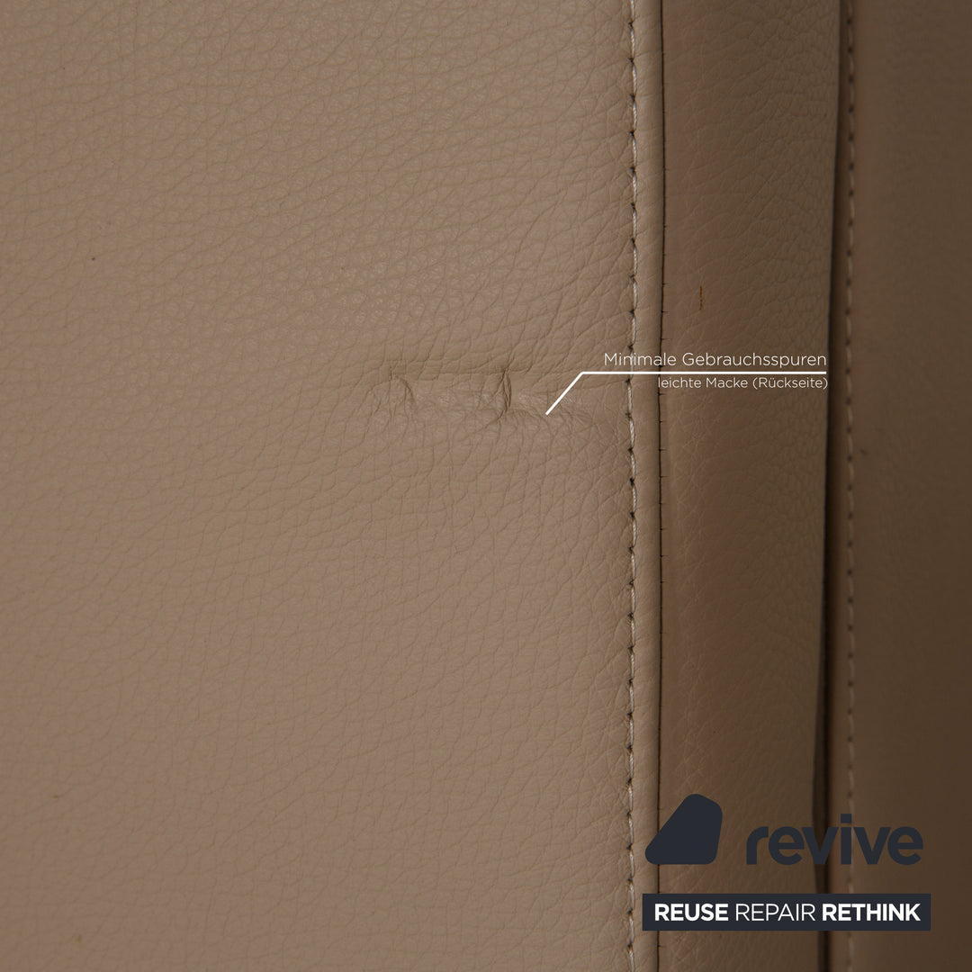 Rolf Benz leather sofa beige three-seater couch