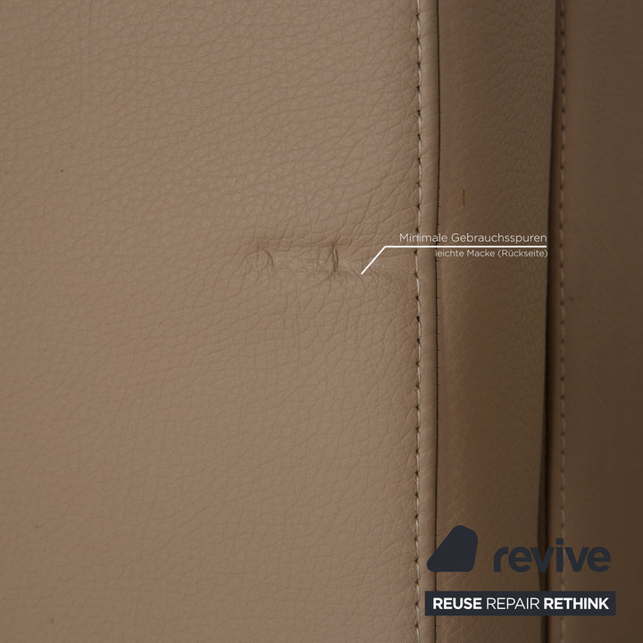 Rolf Benz leather sofa beige three-seater couch