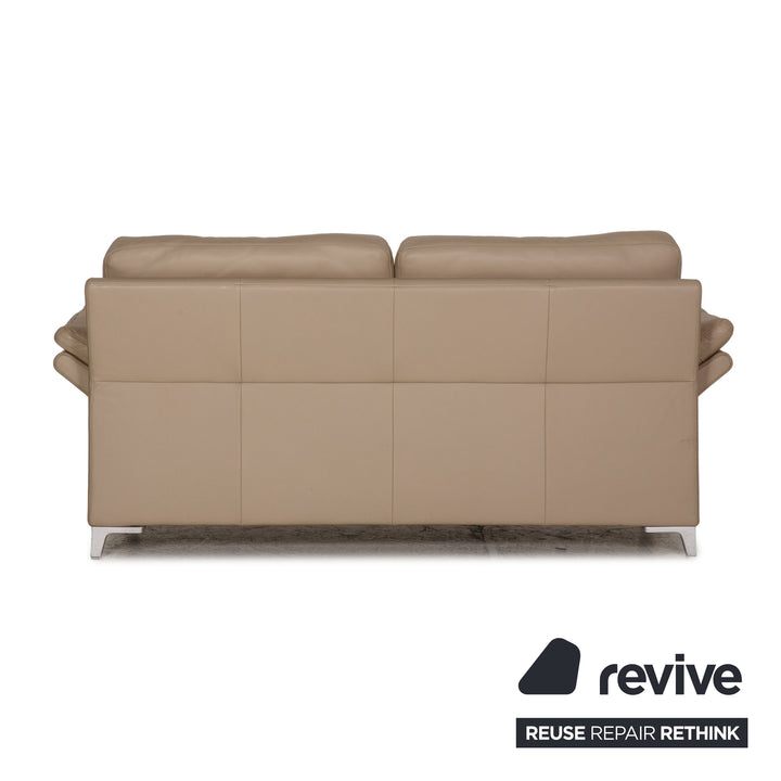 Rolf Benz leather sofa beige three-seater couch