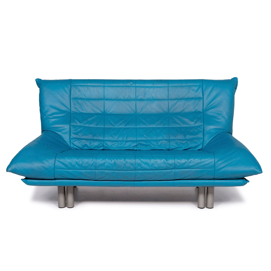 Rolf Benz Leder Sofa Blau Zweisitzer #11363