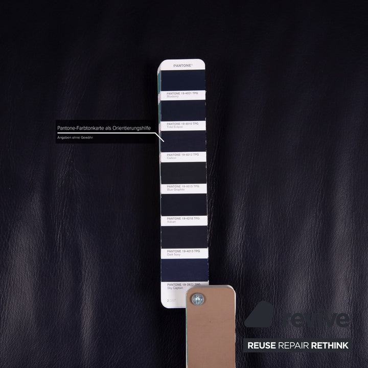 Rolf Benz leather sofa blue two-seater dark blue #14981