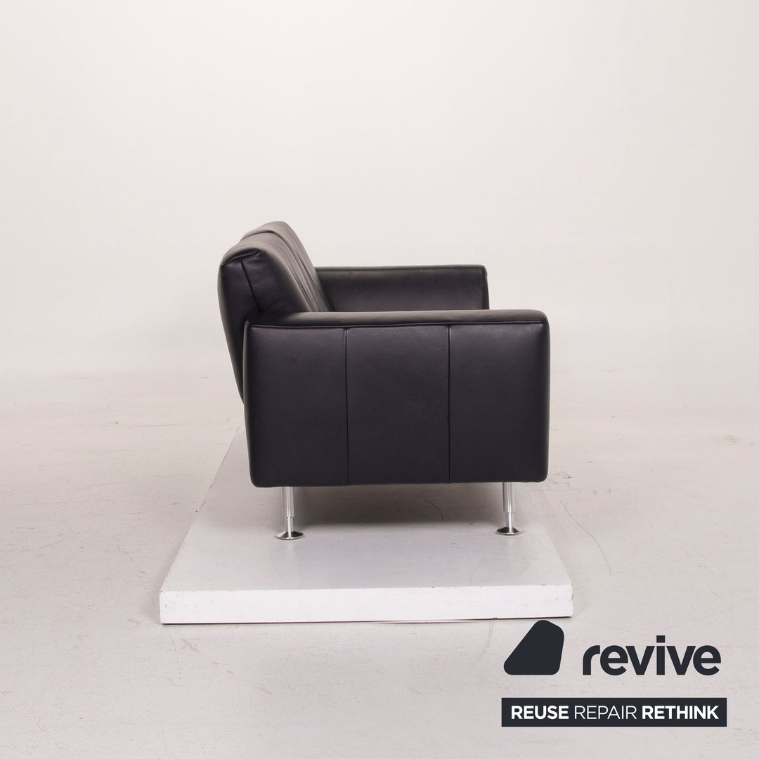 Rolf Benz leather sofa blue two-seater dark blue #14981