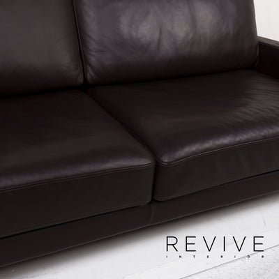 Rolf Benz Leder Sofa Braun Dunkelbraun Dreisitzer Couch #12817