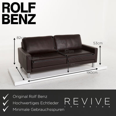Rolf Benz Leder Sofa Braun Dunkelbraun Dreisitzer Couch #12817