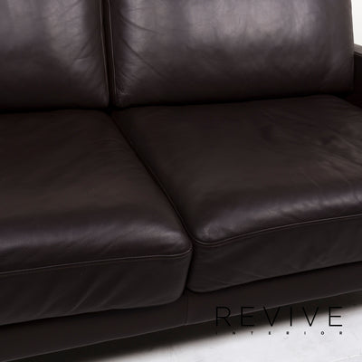 Rolf Benz Leder Sofa Braun Dunkelbraun Zweisitzer Couch #12816