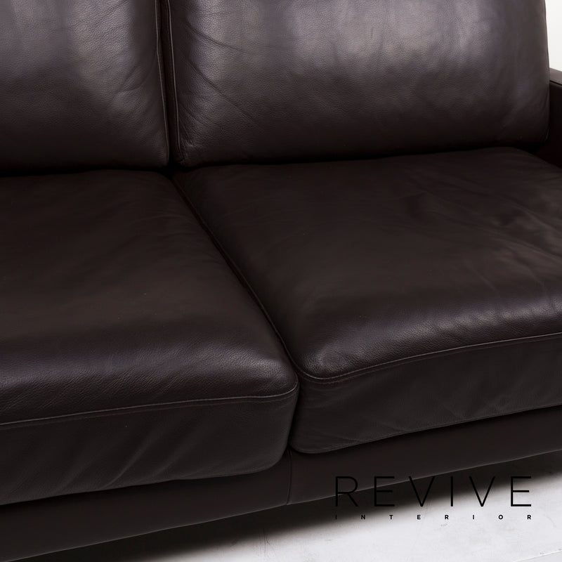 Rolf Benz Leder Sofa Braun Dunkelbraun Zweisitzer Couch 