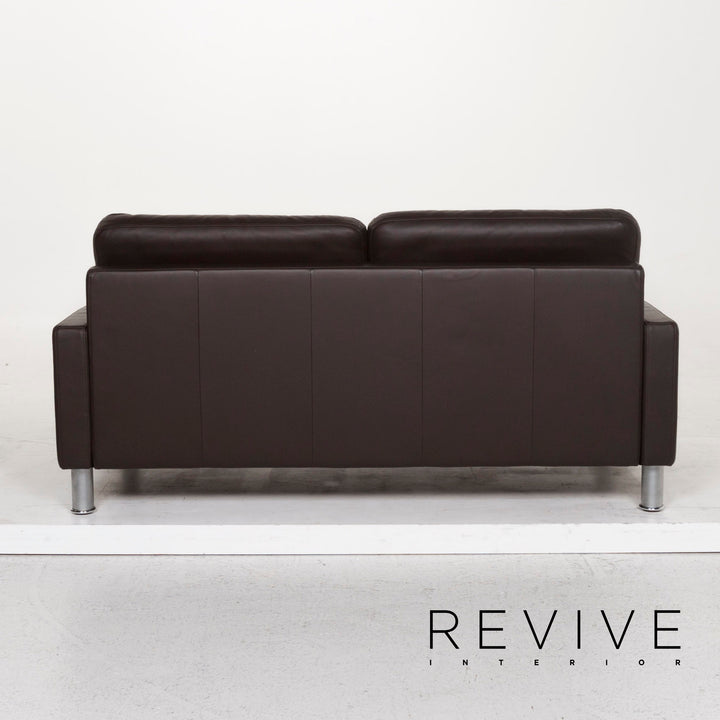 Rolf Benz leather sofa brown dark brown two-seater couch #12816