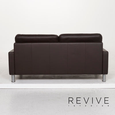 Rolf Benz Leder Sofa Braun Dunkelbraun Zweisitzer Couch #12816