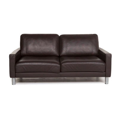Rolf Benz Leder Sofa Braun Dunkelbraun Zweisitzer Couch #12816