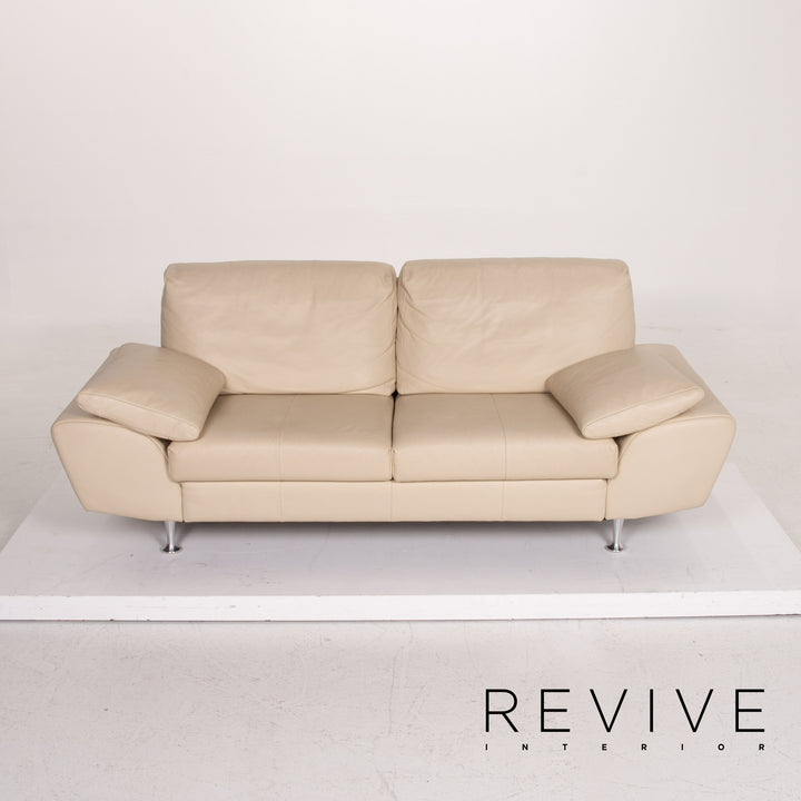 Rolf Benz leather sofa cream two-seater #14655