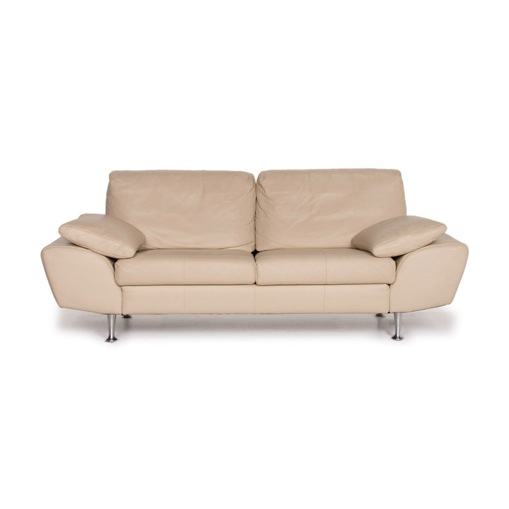 Rolf Benz leather sofa cream two-seater #14655