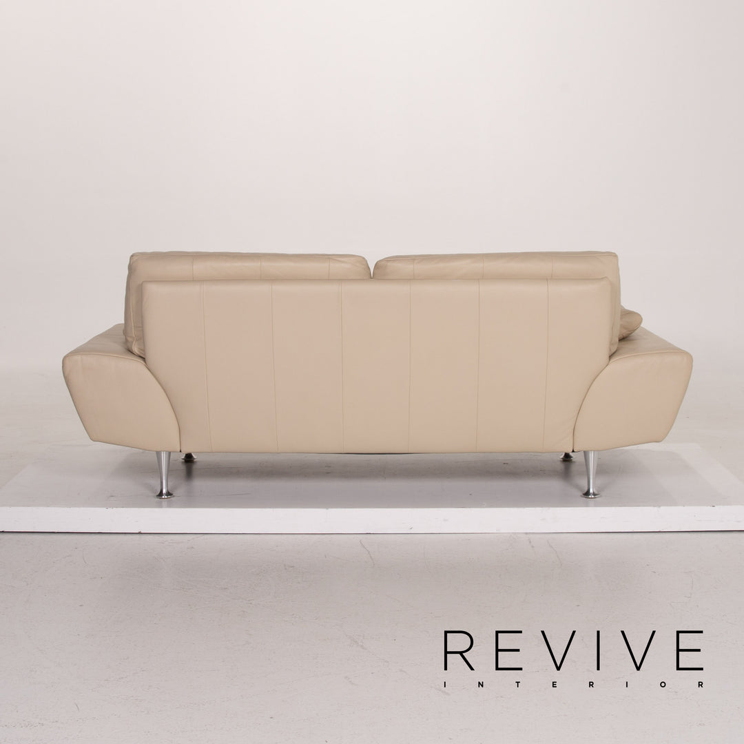 Rolf Benz leather sofa cream two-seater #14655