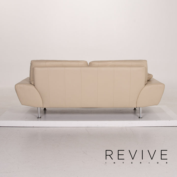 Rolf Benz leather sofa cream two-seater #14655