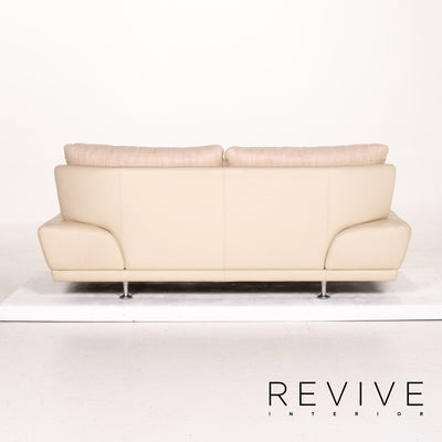 Rolf Benz Leder Sofa Creme Zweisitzer Couch #13209