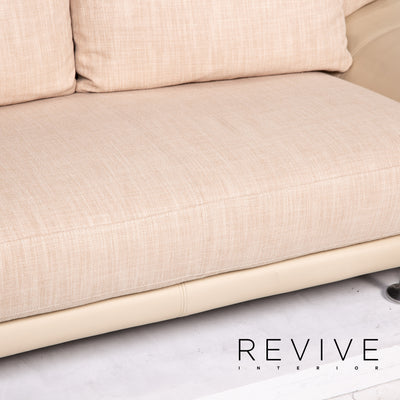 Rolf Benz Leder Sofa Creme Zweisitzer Couch #13209