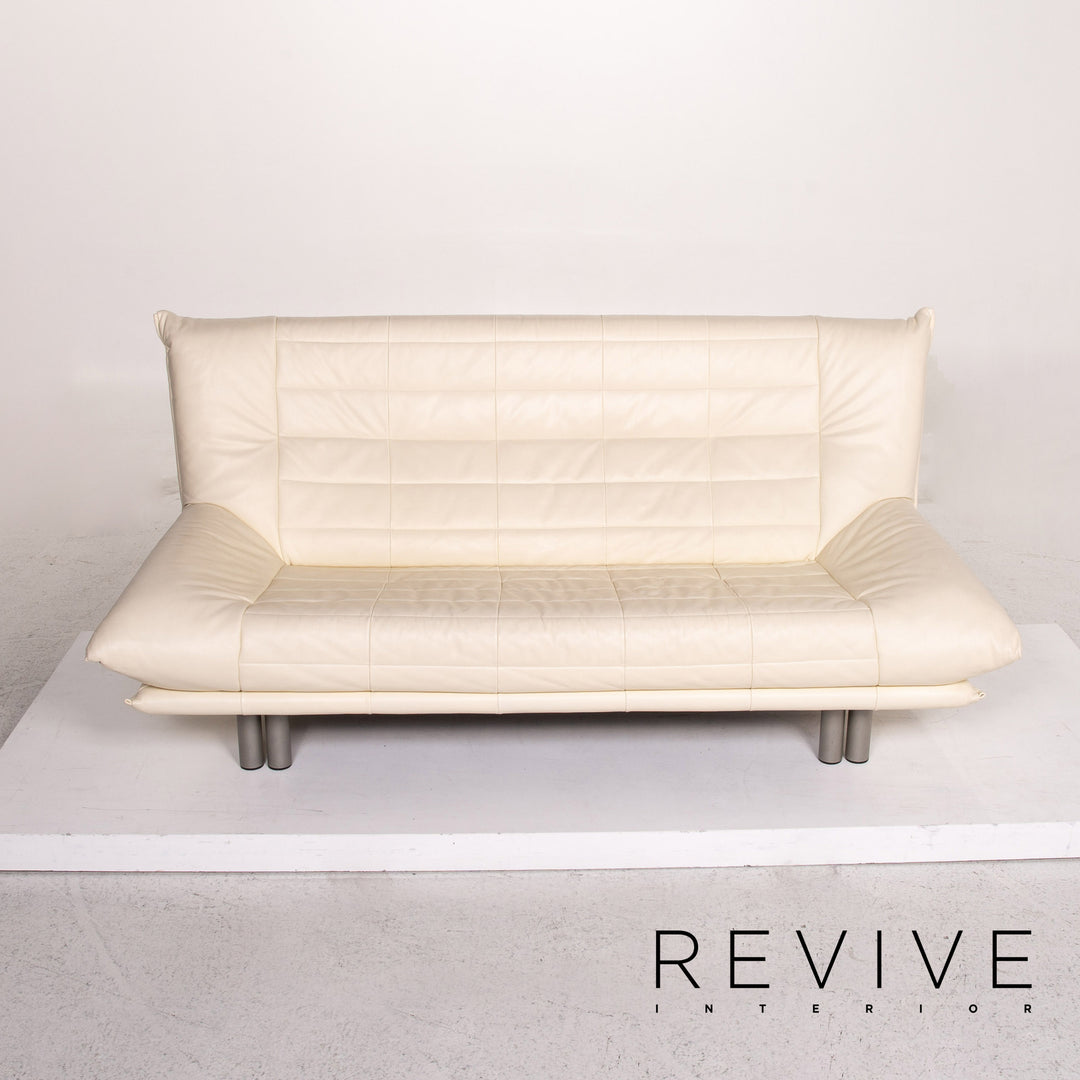 Rolf Benz Leder Sofa Creme Zweisitzer Couch #13531