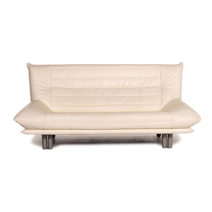 Rolf Benz Leder Sofa Creme Zweisitzer Couch #13531