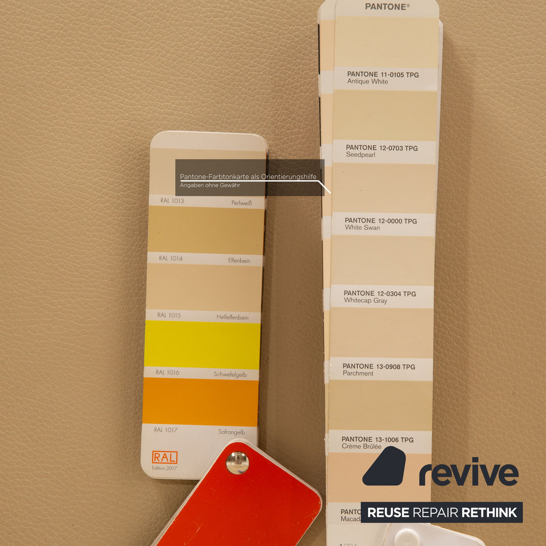 Rolf Benz leather sofa set beige two-seater stool coffee table couch