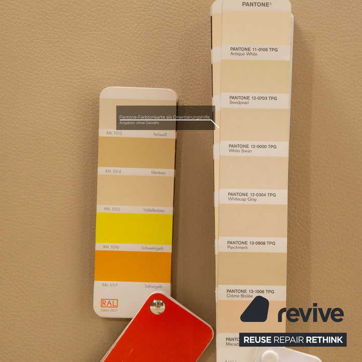 Rolf Benz leather sofa set beige two-seater stool coffee table couch