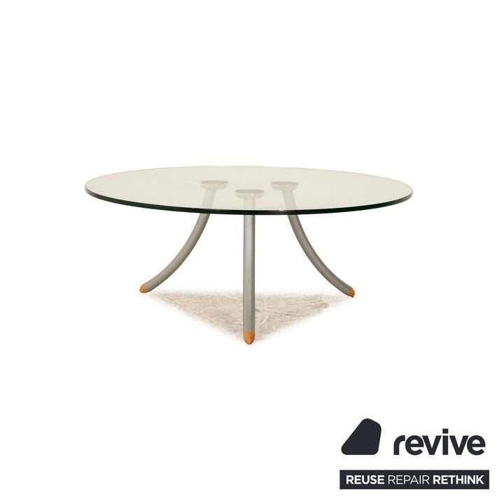 Rolf Benz leather sofa set beige two-seater stool coffee table couch