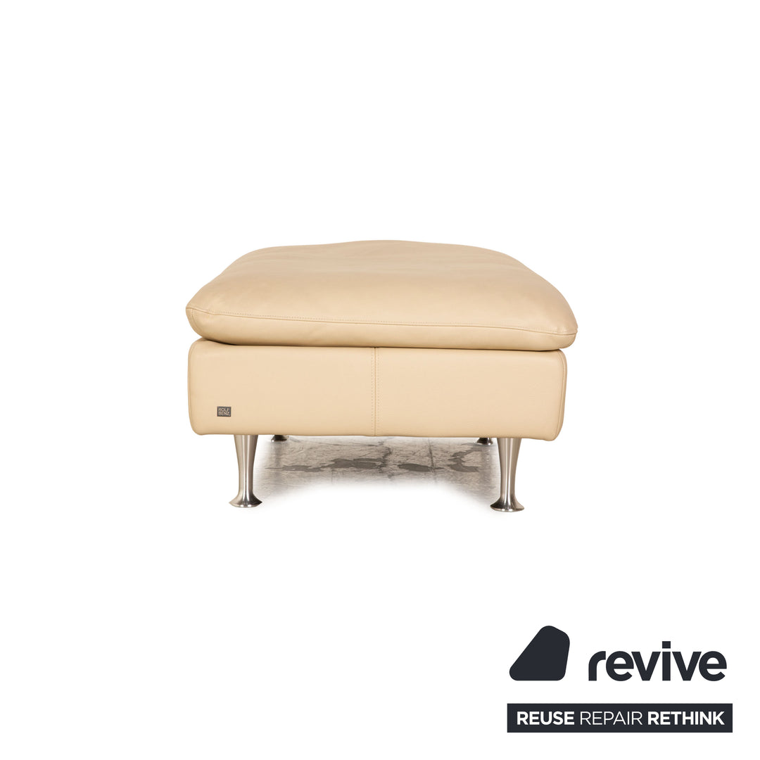 Rolf Benz leather sofa set beige two-seater stool coffee table couch