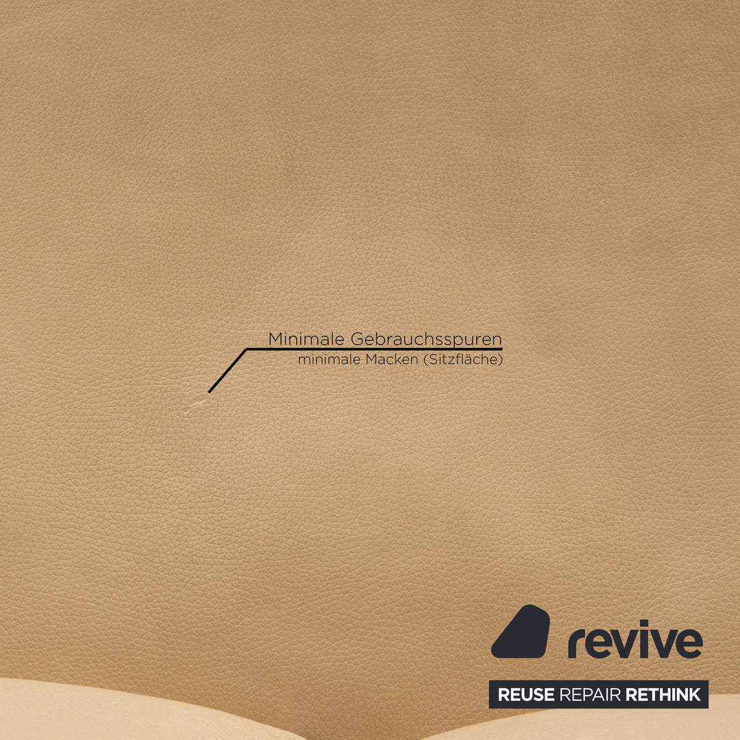 Rolf Benz leather sofa set beige two-seater stool coffee table couch