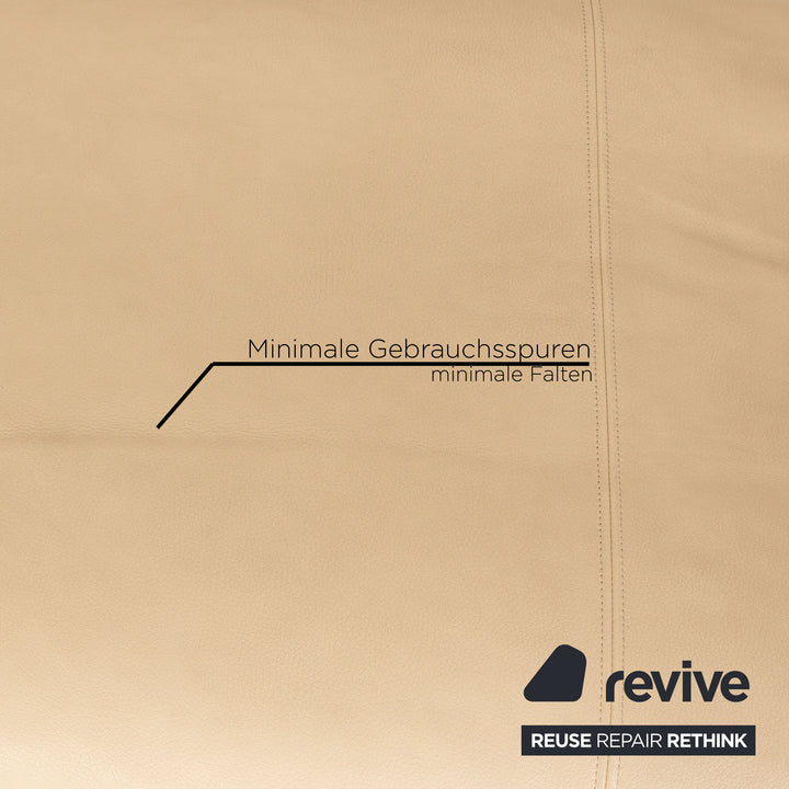 Rolf Benz leather sofa set beige two-seater stool coffee table couch