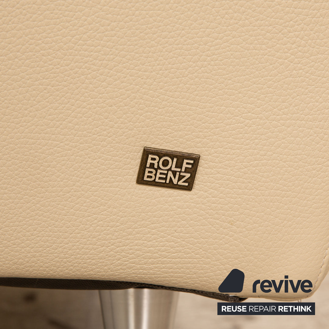 Rolf Benz leather sofa set beige two-seater stool coffee table couch