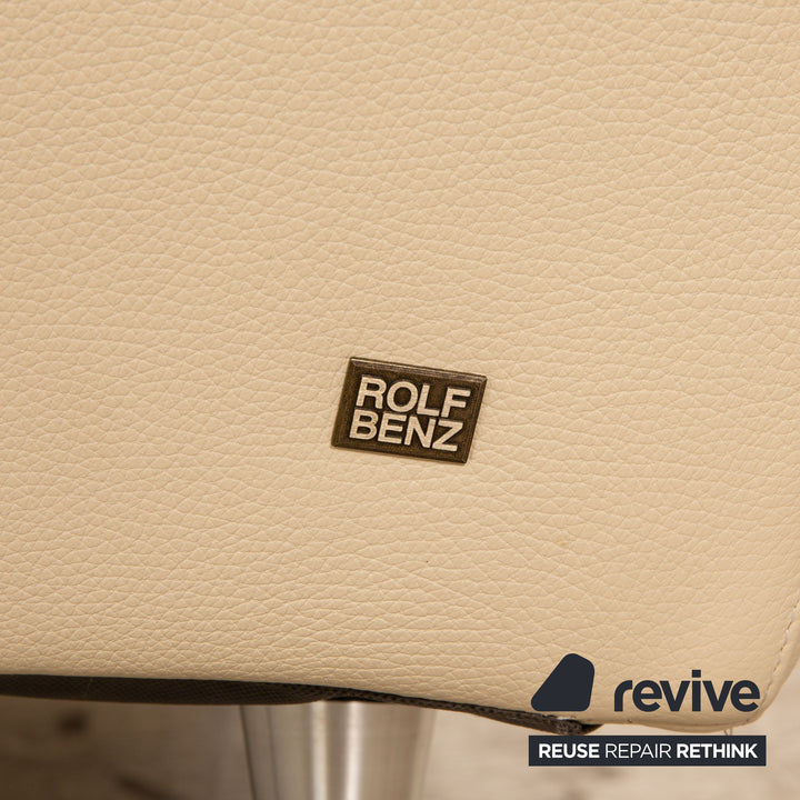 Rolf Benz leather sofa set beige two-seater stool coffee table couch