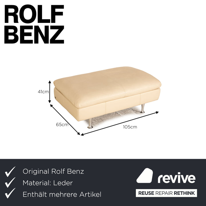 Rolf Benz Leder Sofa Garnitur Beige Zweisitzer Sessel Hocker Couchtisch Couch
