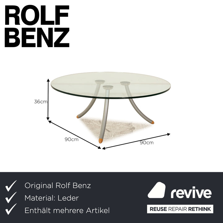 Rolf Benz Leder Sofa Garnitur Beige Zweisitzer Sessel Hocker Couchtisch Couch