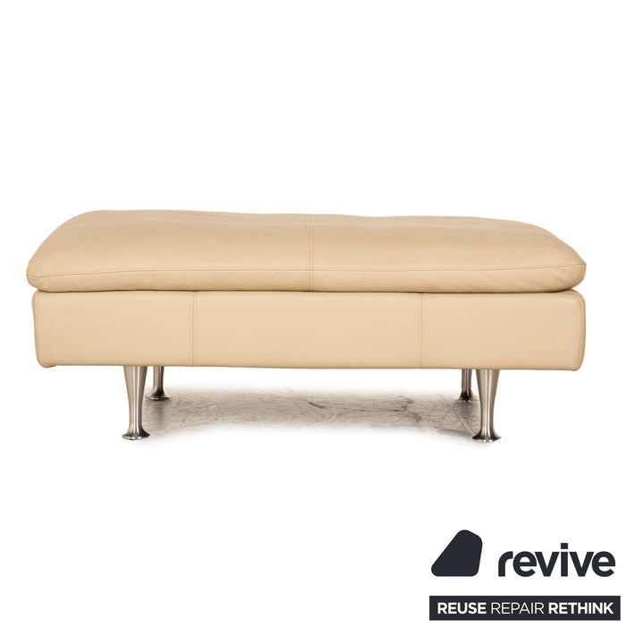 Rolf Benz Leder Sofa Garnitur Beige Zweisitzer Sessel Hocker Couchtisch Couch