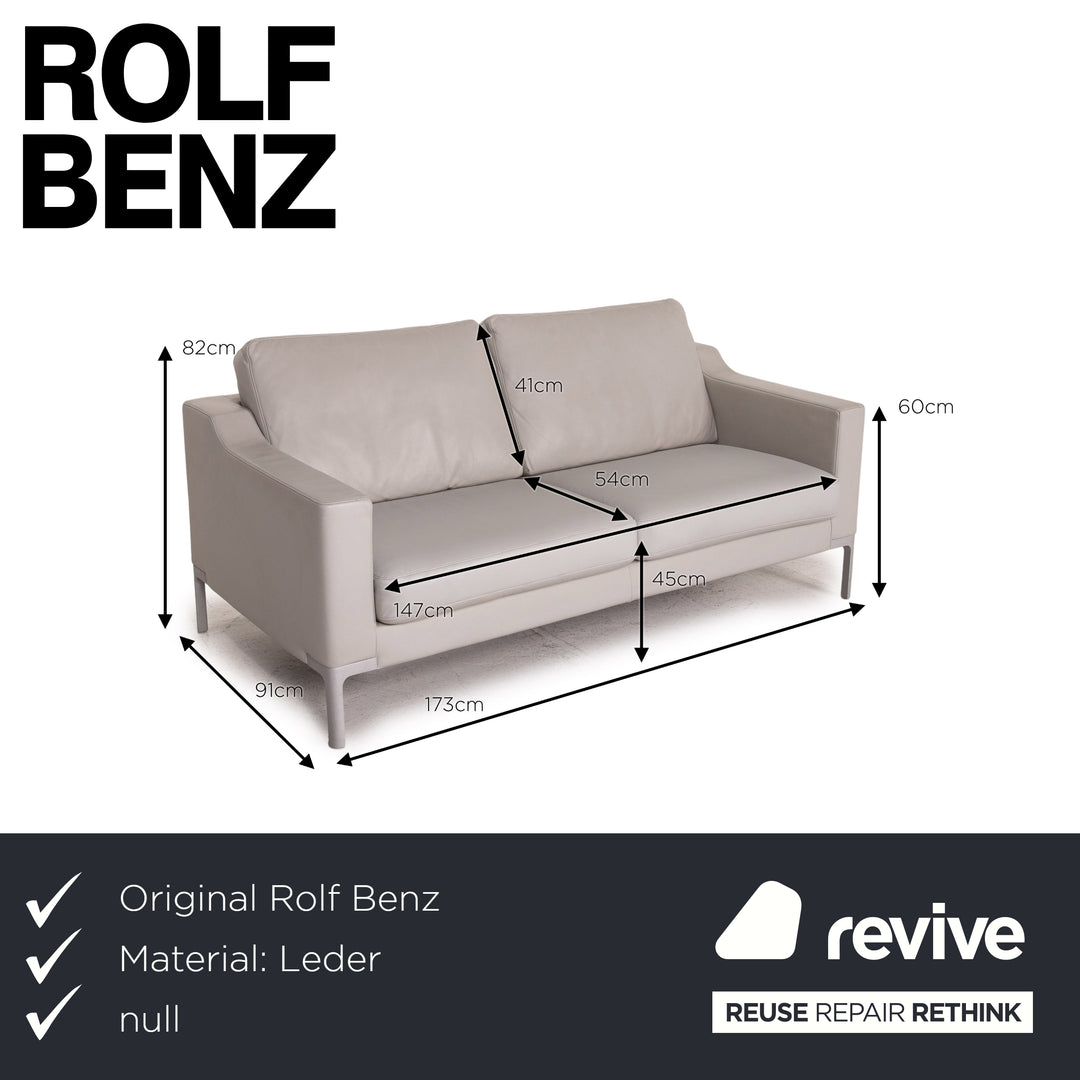 Rolf Benz leather sofa set gray 1x two-seater 1x armchair