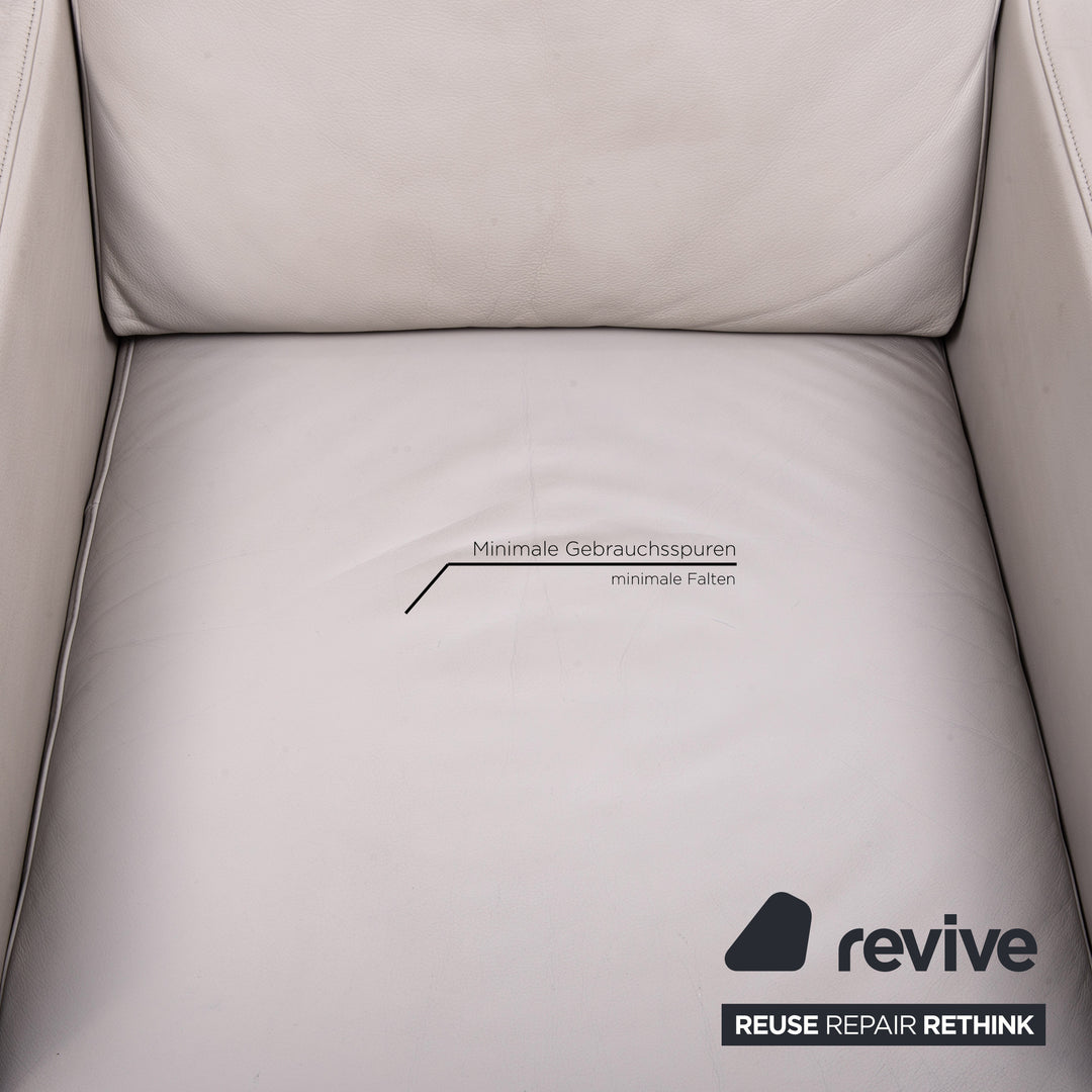 Rolf Benz leather sofa set gray 1x two-seater 1x armchair