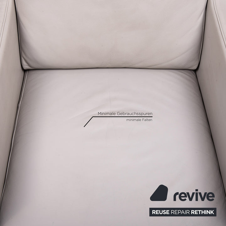 Rolf Benz leather sofa set gray 1x two-seater 1x armchair