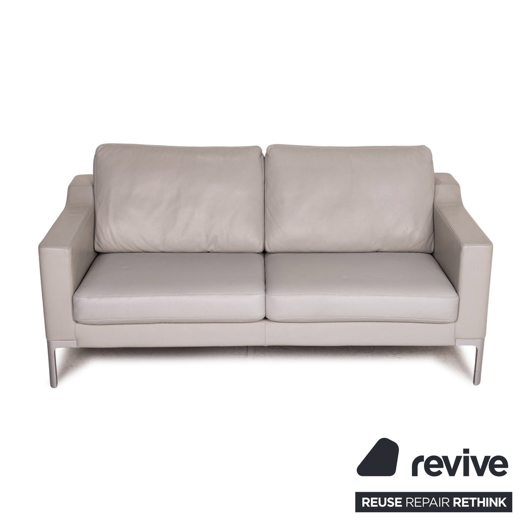 Rolf Benz leather sofa set gray 1x two-seater 1x armchair