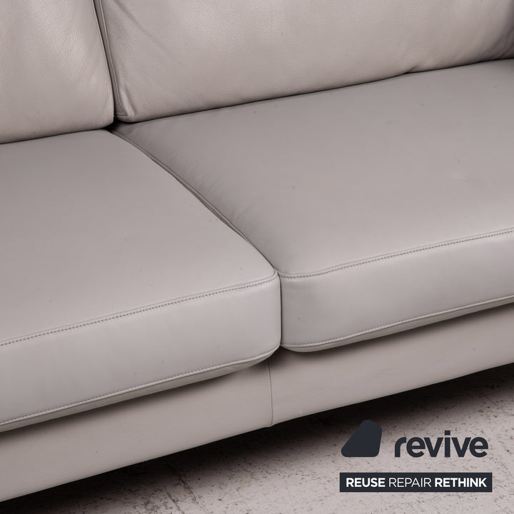 Rolf Benz leather sofa set gray 1x two-seater 1x armchair