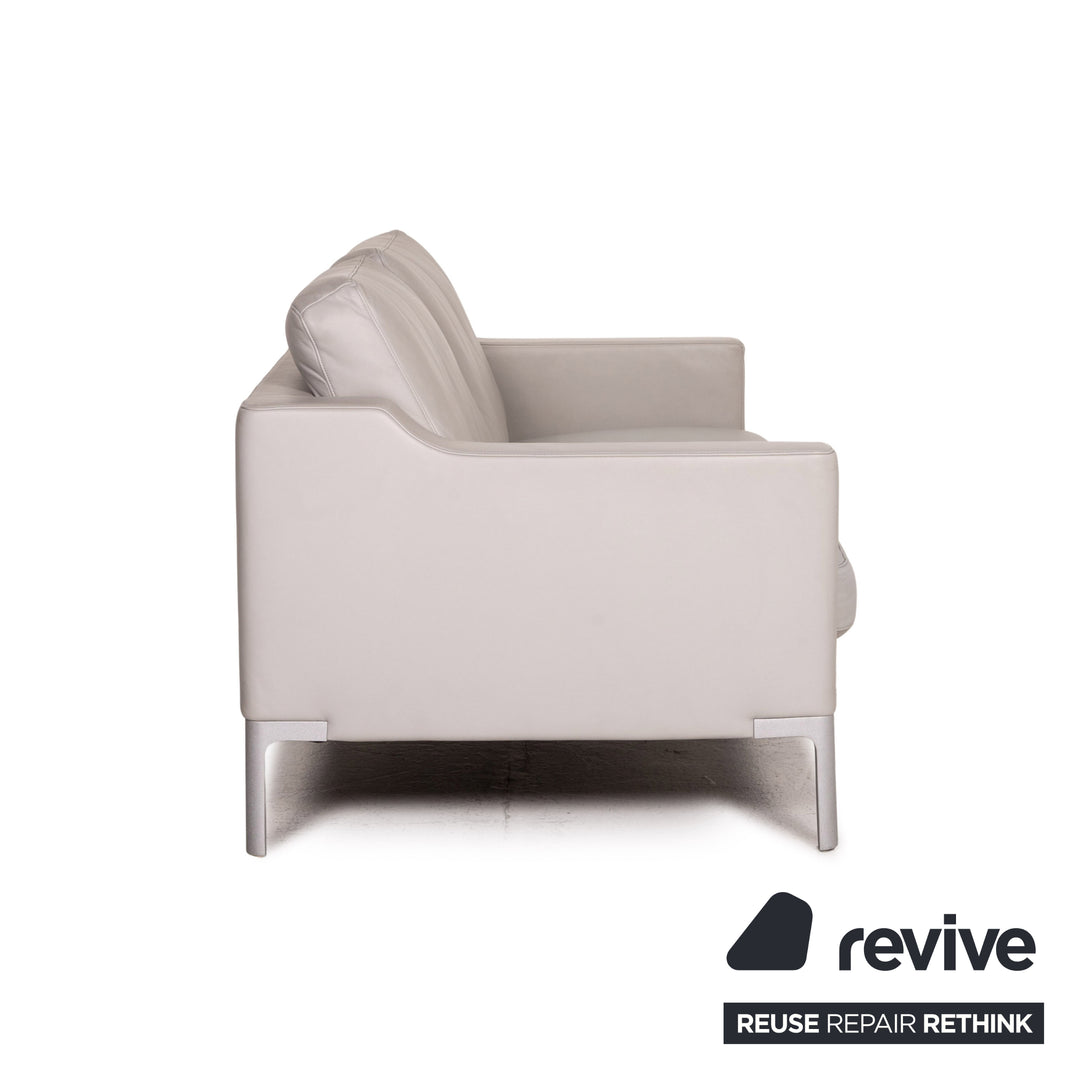 Rolf Benz leather sofa set gray 1x two-seater 1x armchair