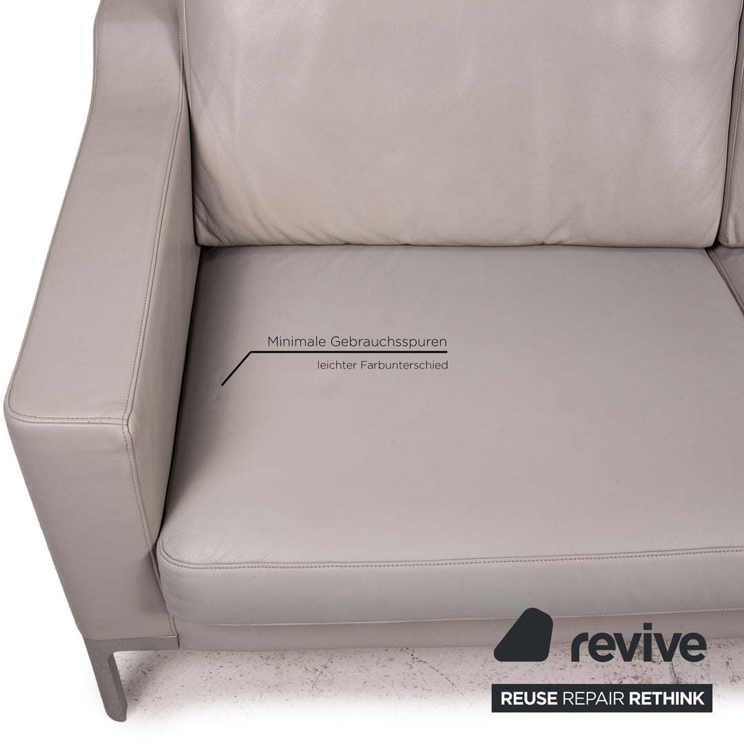 Rolf Benz leather sofa set gray 1x two-seater 1x armchair