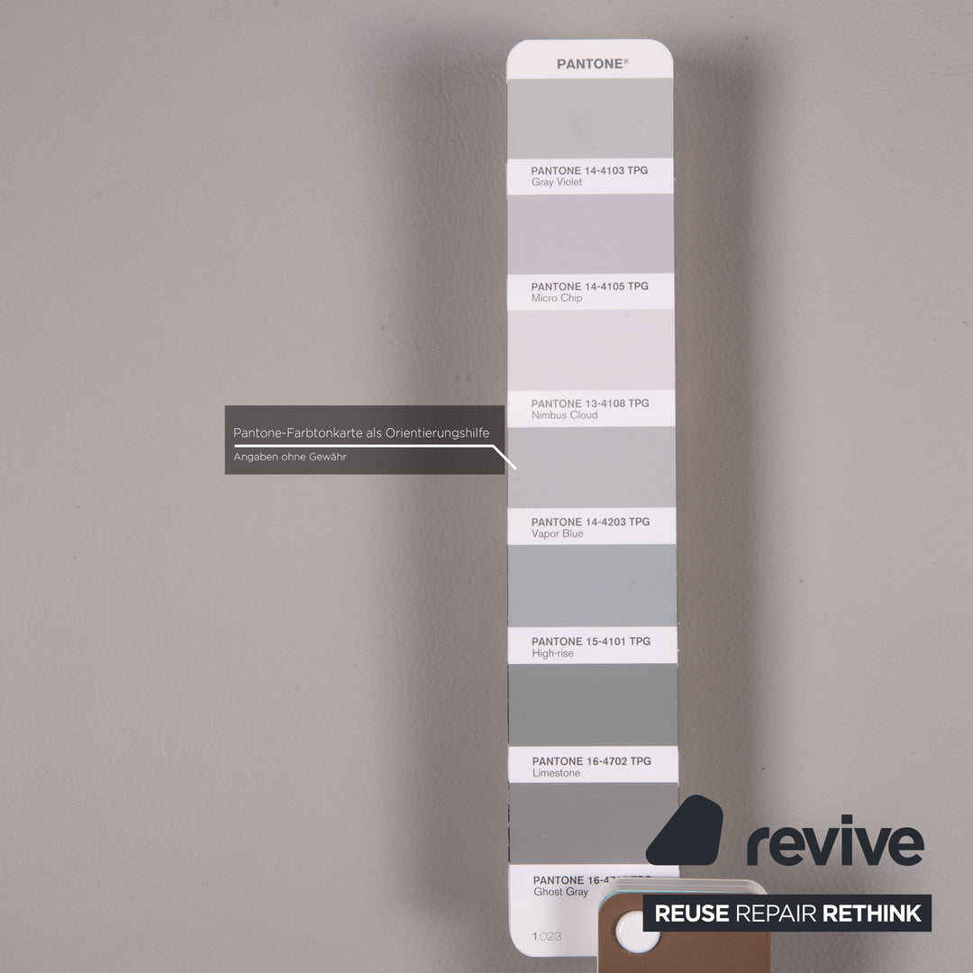 Rolf Benz leather sofa set gray 1x two-seater 1x armchair