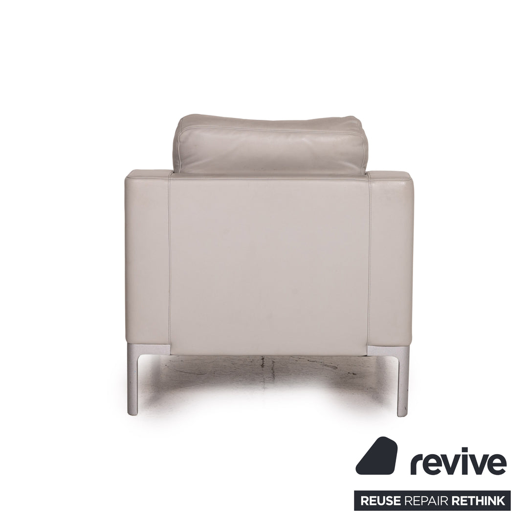 Rolf Benz leather sofa set gray 1x two-seater 1x armchair