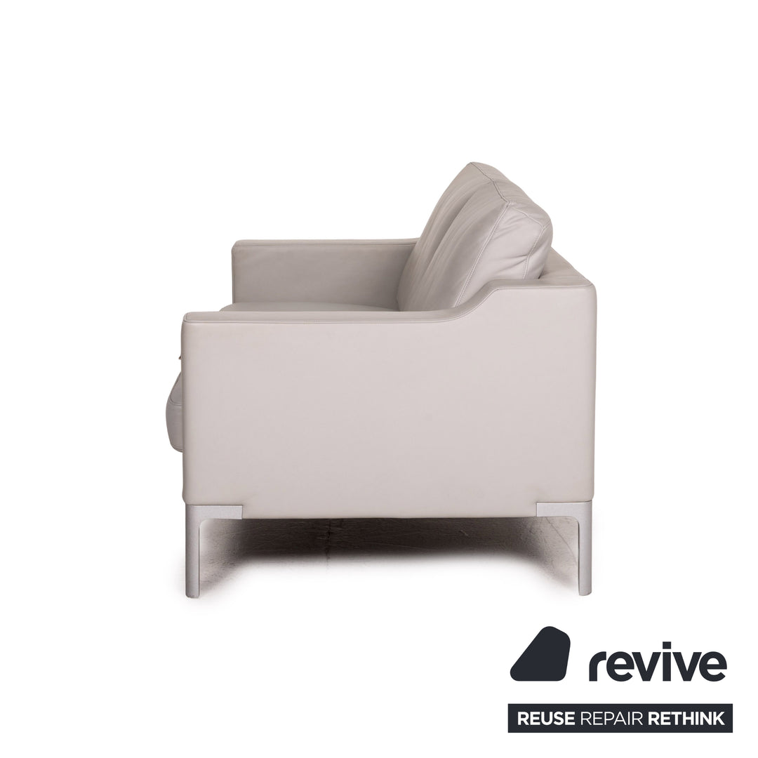 Rolf Benz leather sofa set gray 1x two-seater 1x armchair