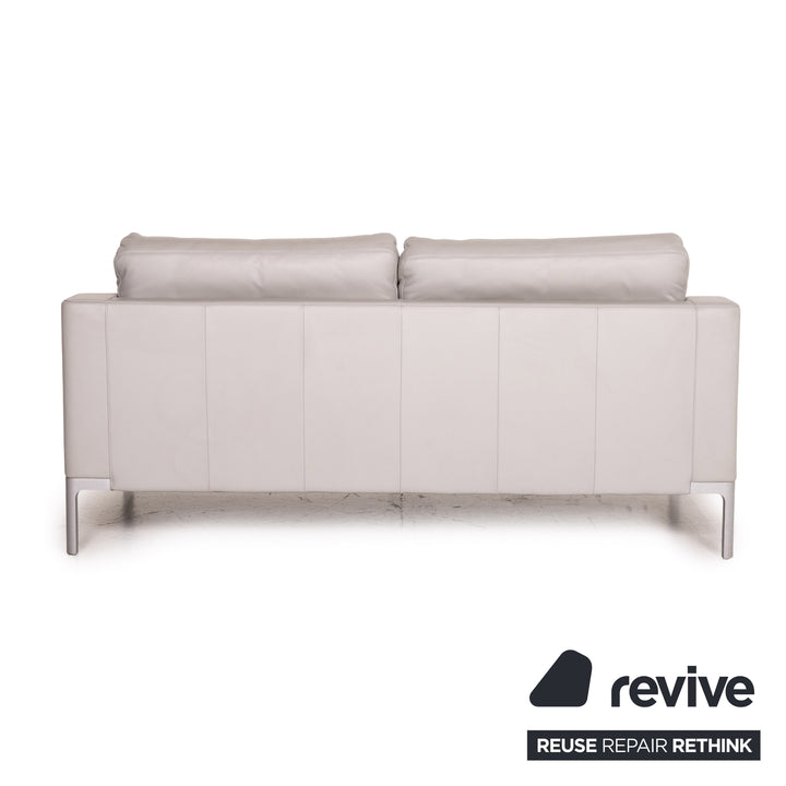 Rolf Benz leather sofa set gray 1x two-seater 1x armchair