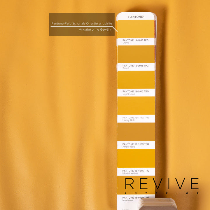 Rolf Benz leather sofa yellow three-seater couch #15156