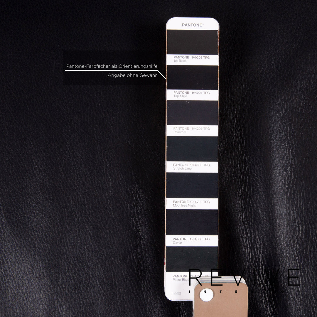 Rolf Benz leather sofa black three-seater couch #14104