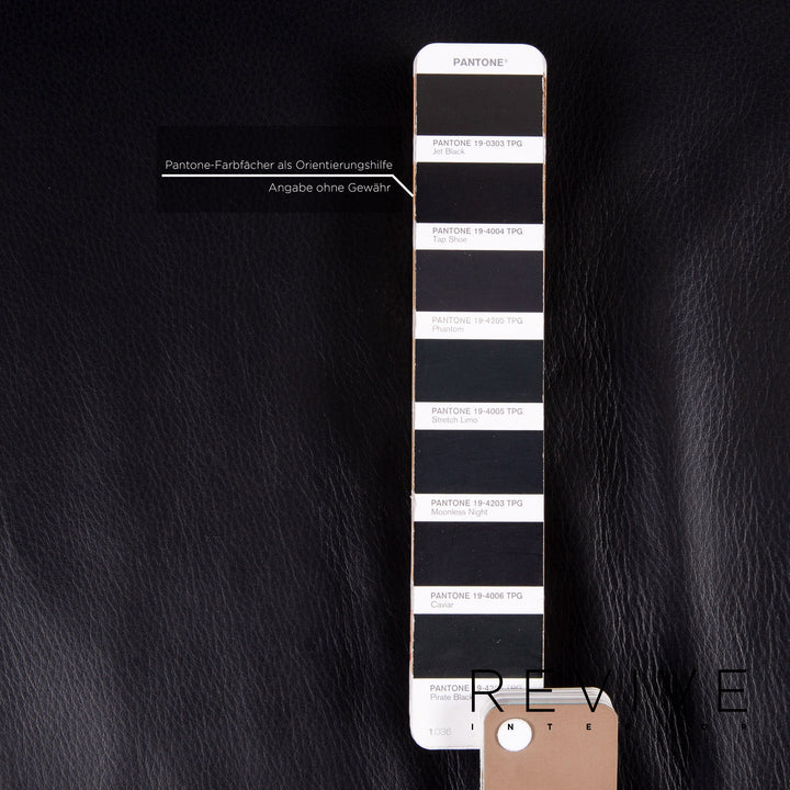 Rolf Benz leather sofa black three-seater couch #14104