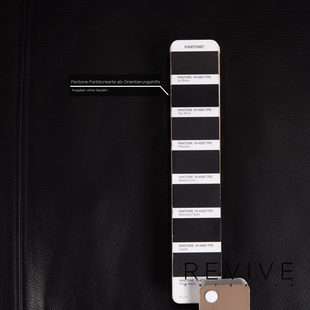 Rolf Benz Leather Sofa Black Three Seater Couch #14996