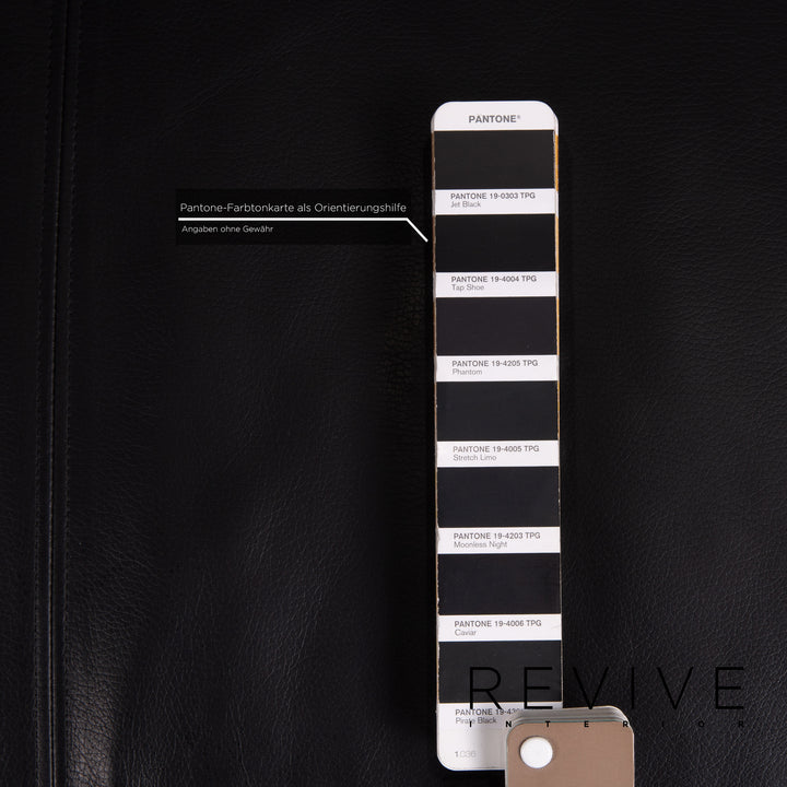 Rolf Benz Leather Sofa Black Three Seater Couch #14996