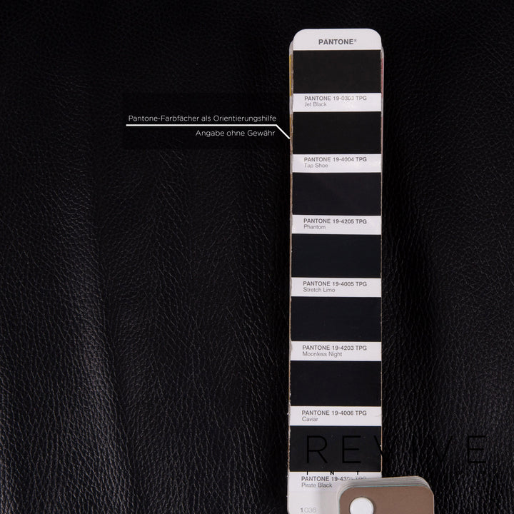 Rolf Benz leather sofa black three-seater couch #15137